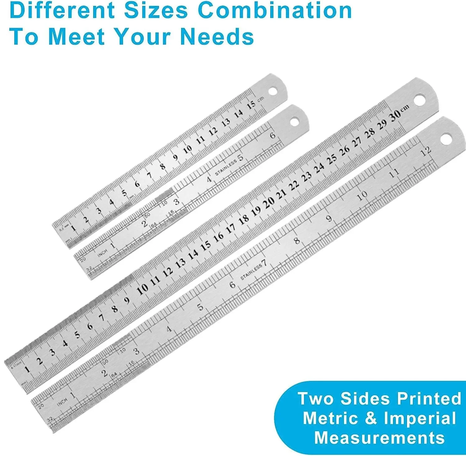 Centimeter Inches Scale Metric Ruler Precision Measuring Tool School Office Supplies