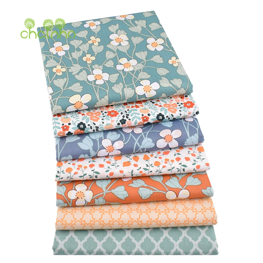 Chainho,Floral Series Printed Twill Cotton Fabric,Patchwork Clothes,DIY Sewing Quilting Home Textiles Material For Baby&Children