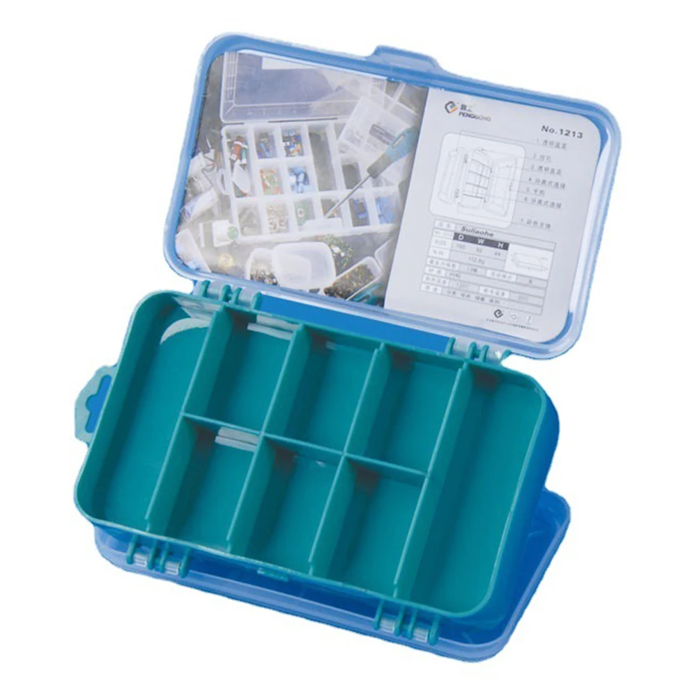 Tool Storage Box Plastic Tool Box Parts Storage Box Storage Organizer Box Parts Organizer Double-Side Hardware Organizer Box Transparent Plastic Tool Organizer Multifunctional for Nuts Bolts Screws Nails Small Hardware