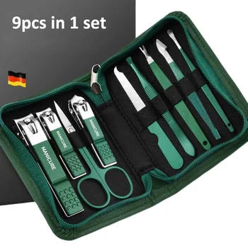 6-9 Pcs Manicure Set With Leather Case Professional Foot And Face Care Tool Kits Stainless Steel Nail Clipper Sets Gift 1