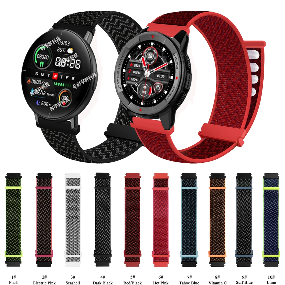 

Ремешок нейлоновый для Mibro Watch X1 Band, сменный спортивный браслет для Xiaomi Mibro Lite2 / Color / Air / C2/A1, 22 мм 20 мм