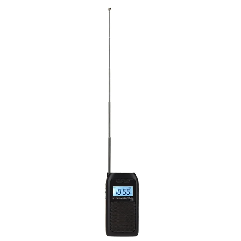 B68C 휴대용 라디오 포켓 FM AM SW MW MP3 플레이어 스테레오 디지털 수신기 LCD 화면 고감도 스피커 안테나