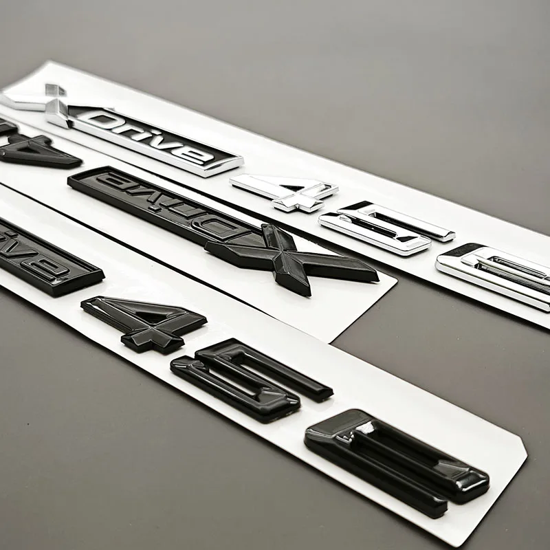 3D ABS 자동차 레터 로고 XDrive 40e 45e 배지 리어 트렁크 엠블럼 사이드 펜더 스티커 BMW X5 F15 G05 테일 외장 액세서리