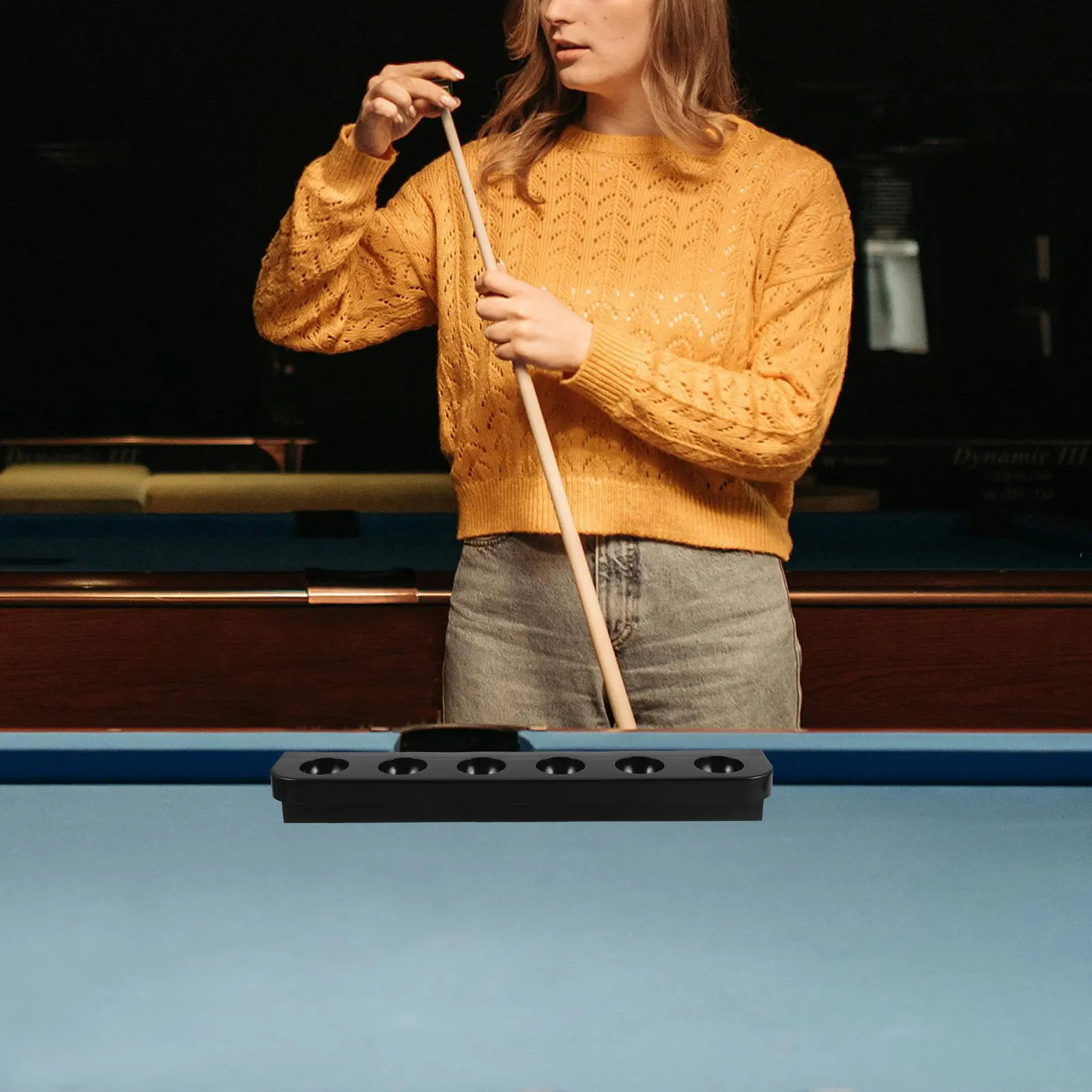 1 Pair Plastic Pool Cue Rack Multifunctional Six Hole Billiard Cue ...