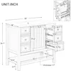 36" Bathroom Vanity with Sink Combo, Bathroom Sink Cabinet One Cabinet and Three Drawers, Solid Wood and MDF Board, Black 2