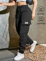Women's Lightweight Cargo Pants with Adjustable Waist & Flap Pockets Outdoor/Workwear Trousers for Spring Summer Fall - Image 2