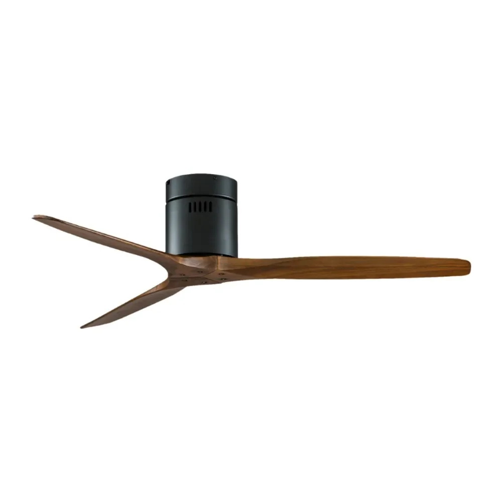 Brushed 3 Wooden Blade DC 85V-260V Motor Decorative Ceiling Fan Ventilator Light Remote Control 52Inch