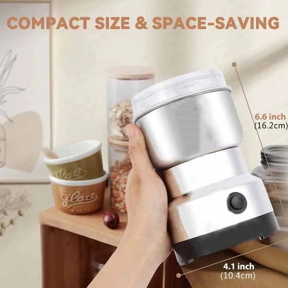 Powerful Home Electric Coffee Bean Grinder Nut Seed Herb Grind Spice Crusher Mill Blender Machine Stainless Steel 4