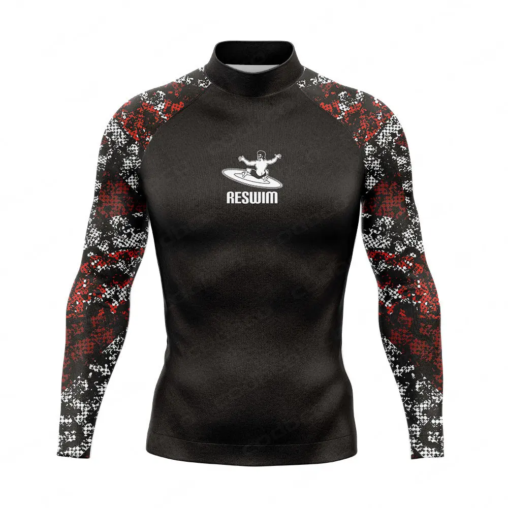 Men's Swimsuit Rash Guard Long Sleeve Swim Surf Shirts UPF 50 Swimwear All Time T-Shirt Sports Surf Diving Clothes Rashguard