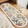 Rug for Bedroom Floor Mat Bedside Long Foot Mats Oval Carpet Soft Fluffy Spring Summer Flower Home Decoration Rugs 침실 긴 카펫 1