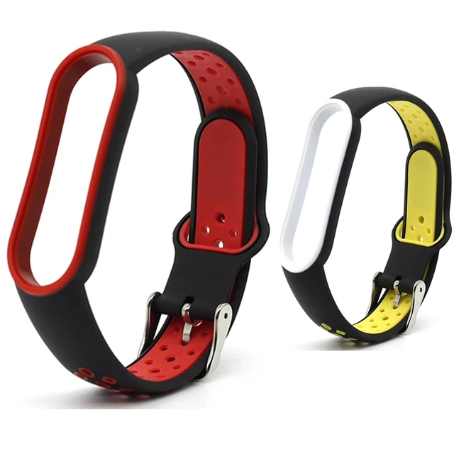 Strap for Mi band 6 Bracelet Sport Silicone Miband4 miband 5 Wrist correa  belt Replacement Wristband for xiaomi Mi band 4 3 5 6 - 9 whie-red