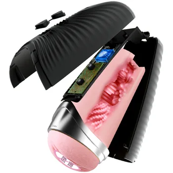 Big Male Masturbation Cup Penis Pump Sex Machine Erotic Sexy Flashlight Shape Vagina Real Pussy Sex Toys For Men Aircraft Cup 2