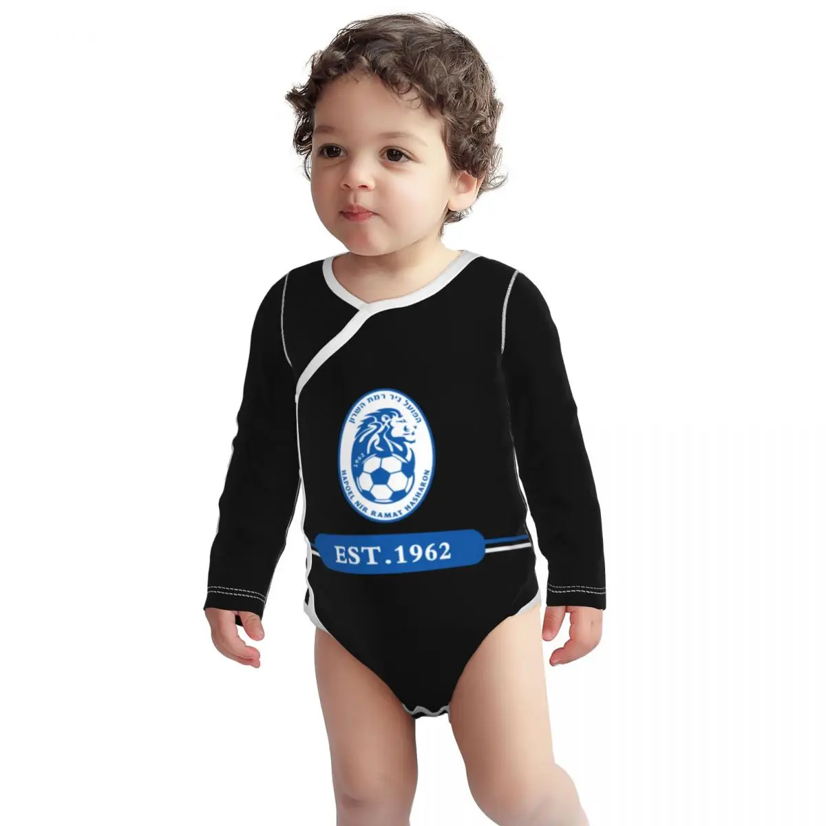 

Israel Hapoel Nir Ramat HaSharon Fc Unisex Toddlers and Babies' Soft Thermal Long Sleeve Onesies Bodysuits Baby Romper