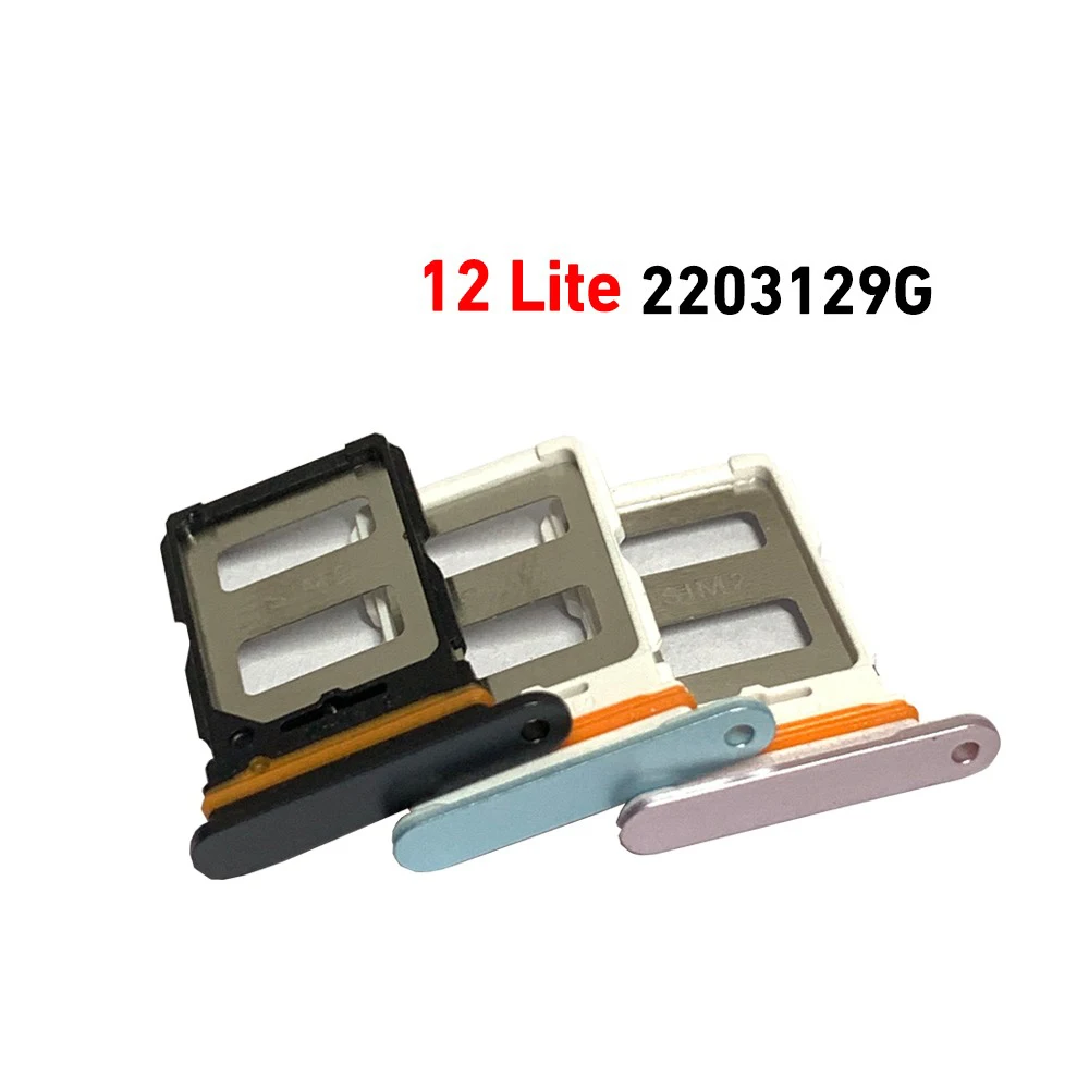 

20PCS Lots SIM Tray For Xiaomi 12 Lite Card Tray Slot Holder Adapter Socket Replacement Parts 12 Lite 2203129G Sim Tray Holder