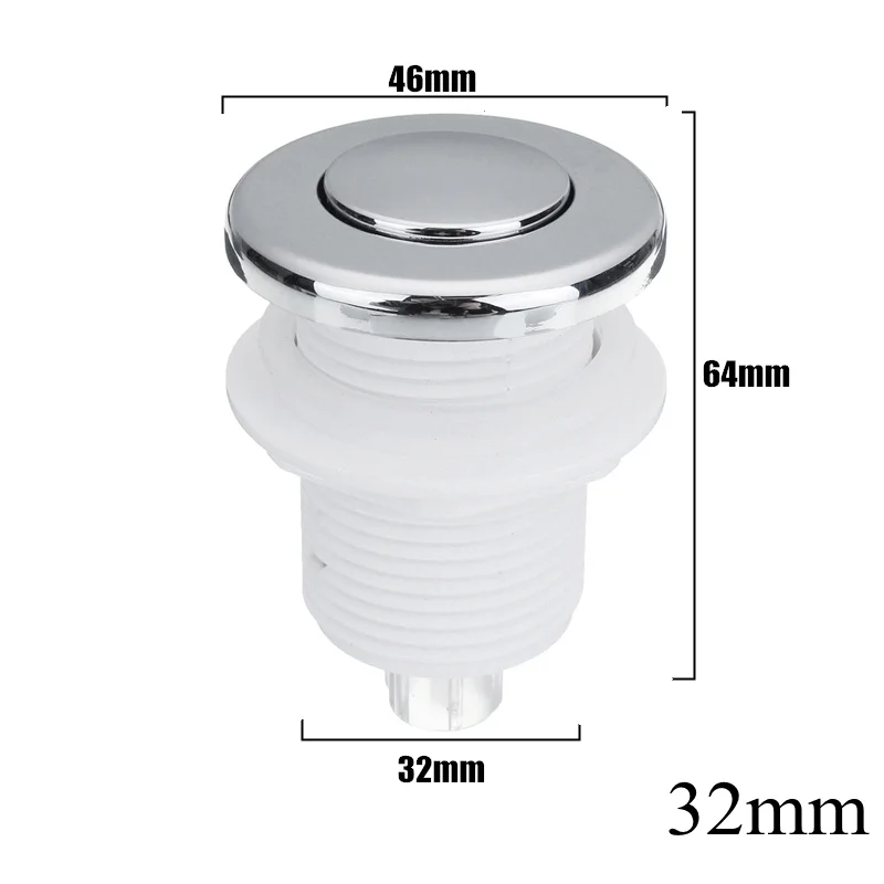 Description Picture 2 of item32mm Air Switch On Off Push Button 1m air hose For Bathtub Spa Garbage Whirlpool Pneumatic Micro Switch Toggle Home Kit