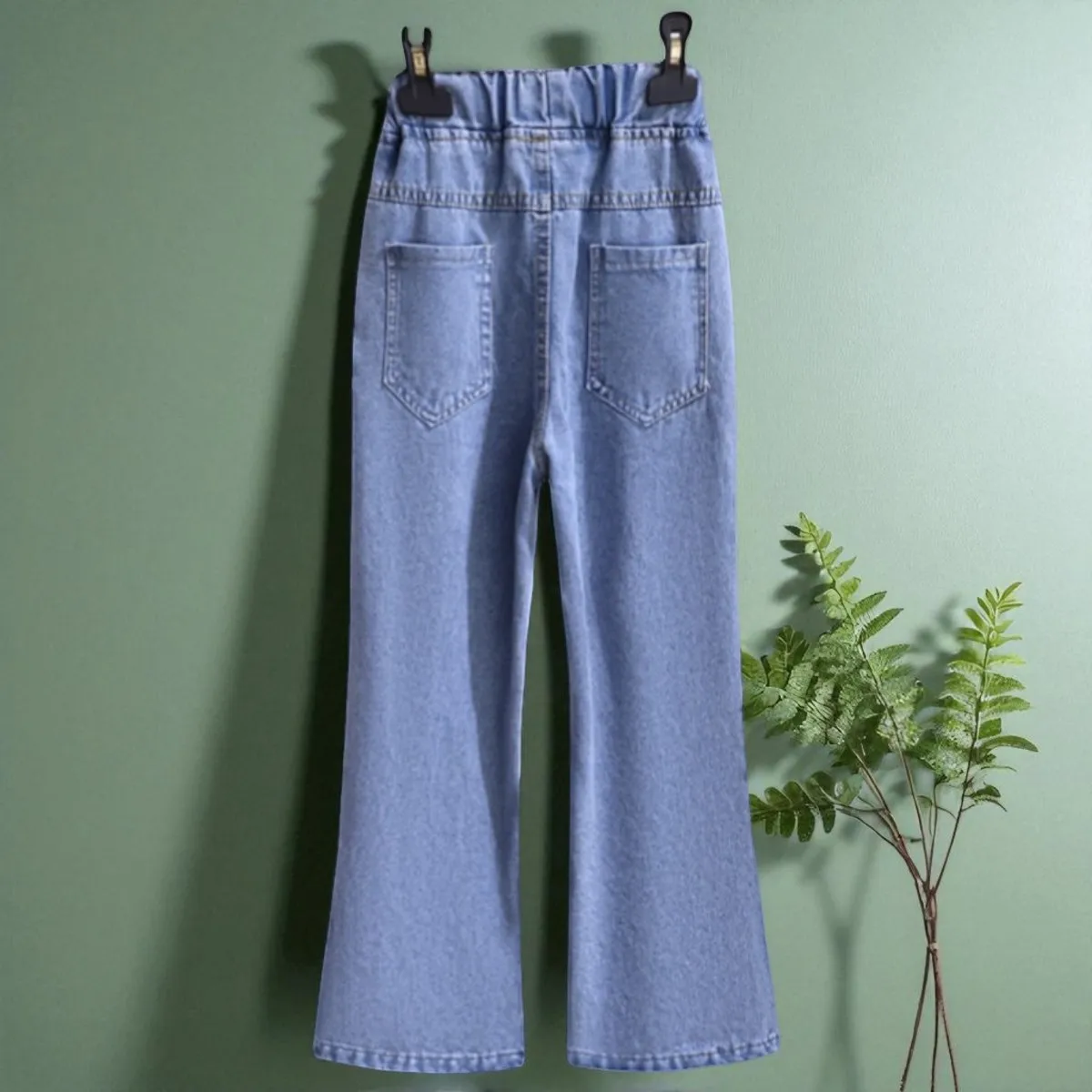 السراويل للفتيات الجينز المراهقين ملابس الأطفال فراشة طباعة السراويل ربيع الخريف الطفل الاطفال الملابس الجينز 6 8 10 12 14 Y