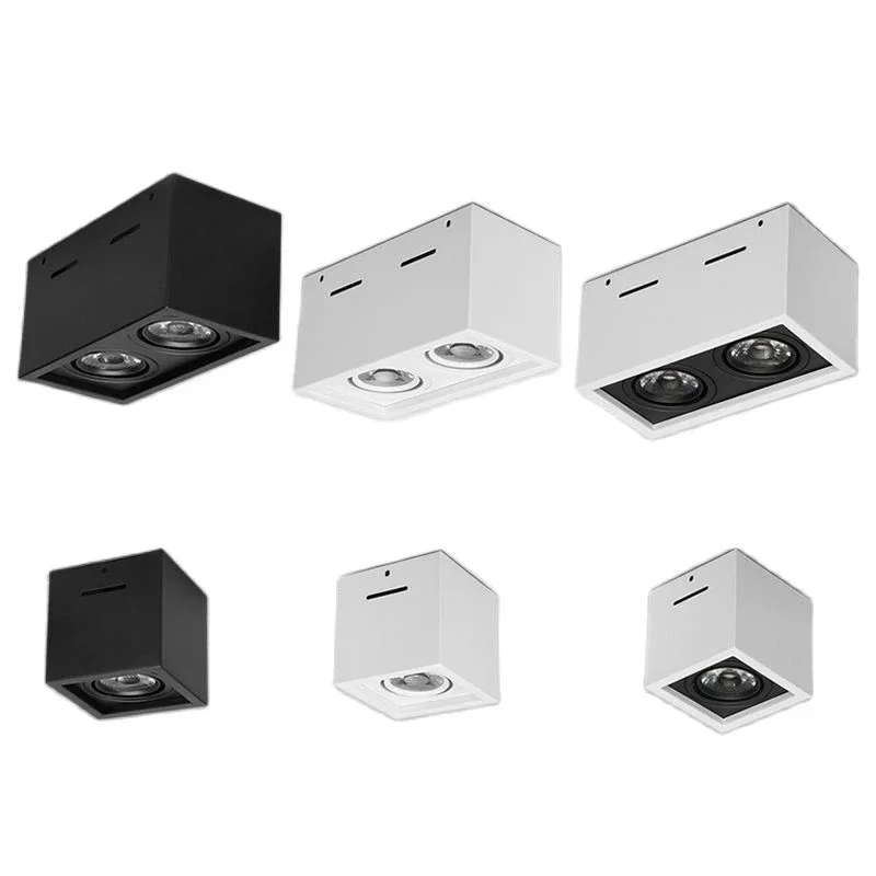 표면 장착 조정 LED COB 밝기 조절 다운라이트 ac85-265V, 10W 20W LED 천장 램프 스팟, 화이트 블랙, 고품질..
