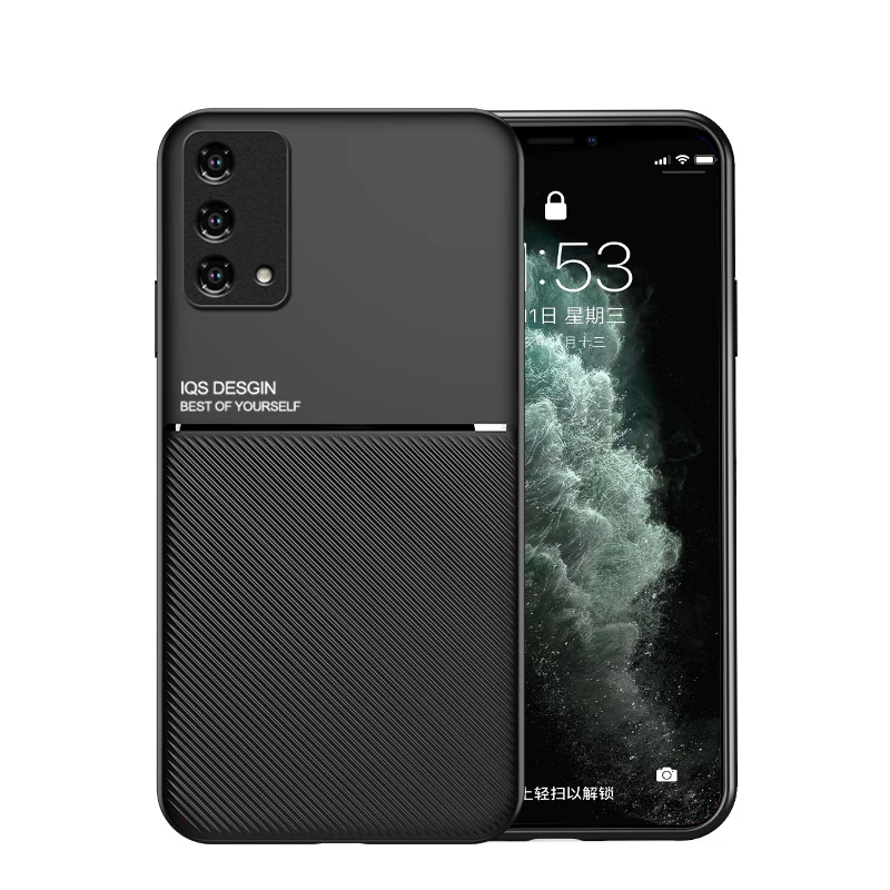 Leather Phone Case with Car Magnetic Holder for Realme GT Master Edition