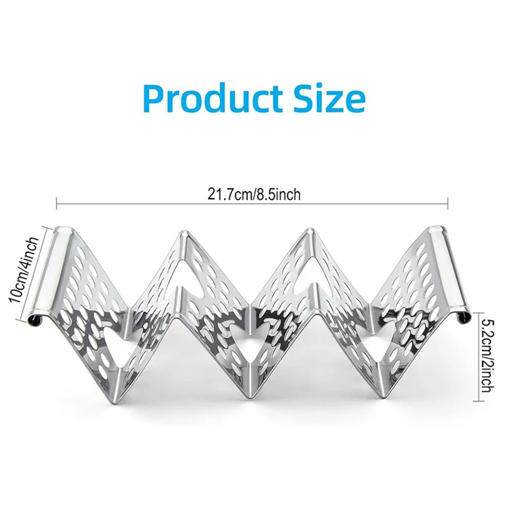 Taco Holder Stand Pancake Rack Stainless Steel Tortilla Taco Trays Plates Display Stand Mexican Food Rack Kitchen Tools