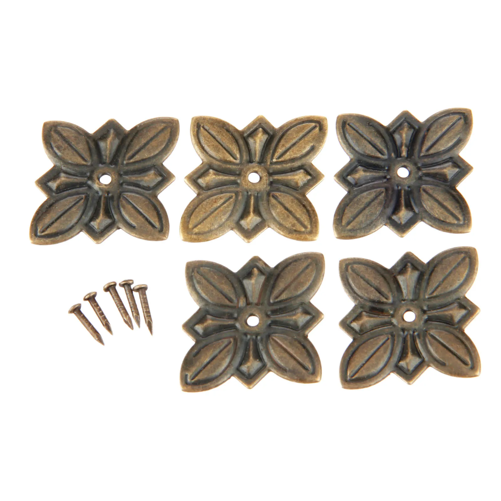 DRELD 50Pcs Antique Bronze Furniture Upholstery Nail Tachas Jewelry Gift Case Box Door Sofa Decorative Tack Stud Pushpin 30*27mm upholstery nail