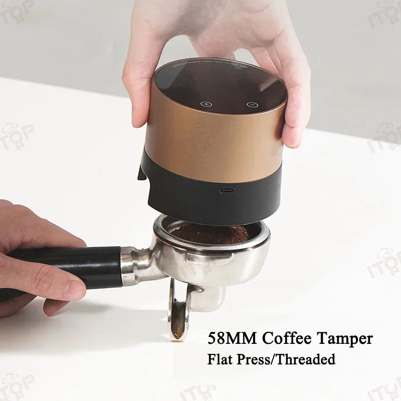 

LXCHAN Electric Coffee Tamper 35KG Automatic Tamper Distributor Flat Press/Threaded Tamper Rechargeable for 58MM Portafilter