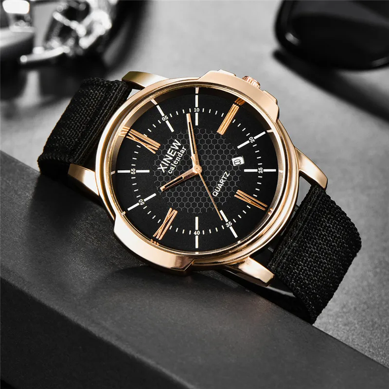 Relogio Masculino Genuine XINEW Brand Watches For Men Students Fashion Nylon Band Simple Calendar Quartz Clock Erkek Barato Saat