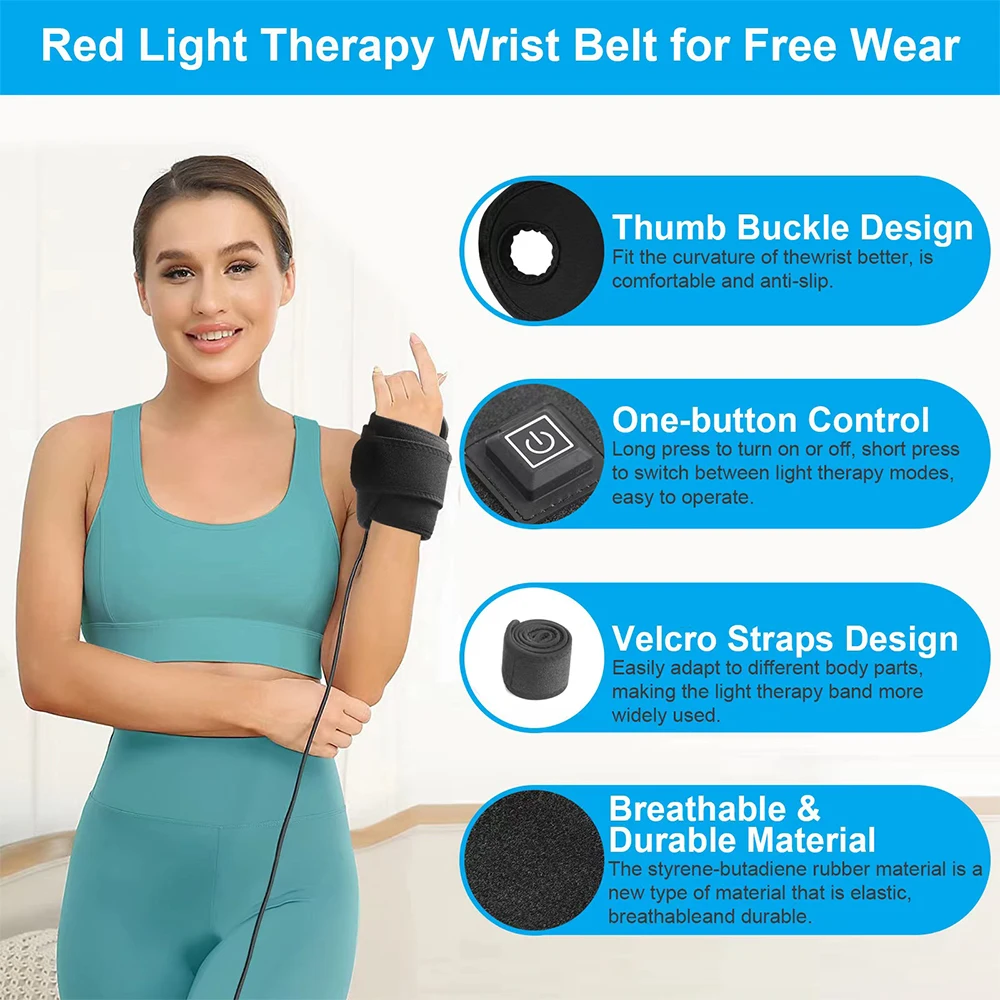 Whole Body Red＆Infrared LED Light Belt 660&850nm Wrap Burn Fat Wrap Slimming Device Waist Neck Chin Wrist Hand Pad