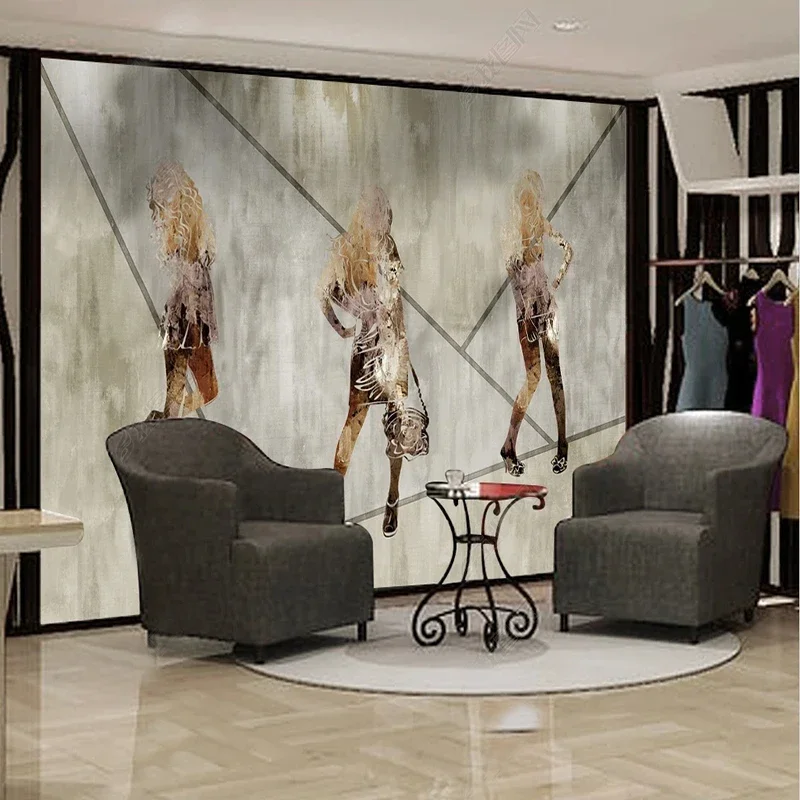 Stile Europeo Moderno Modello Di Moda Foto Carta Da Parati Negozio Di Abbigliamento Centro Commerciale Sfondo Decorazione Della Parete Murale Papier P
