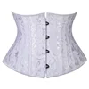 Gothic Sexy Underbust Corset Waist Trainer Slimming Lingerie Shapewear Women Lace-up Girdling Corselete Faja Body Shaper Clothes - 5-9126 white, S