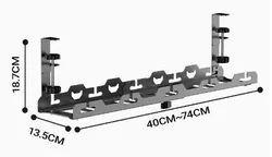 Under Desk Extendable Cable Management Tray with Clamp and Retractable Power Strip Holder (Single retractable)
