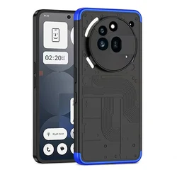 Ultimate 3 - in - 1 Shockproof Matte Phone Case - Hard PC Protection Back Cover for Nothing Phone (3a) Pro (Blue black blue)