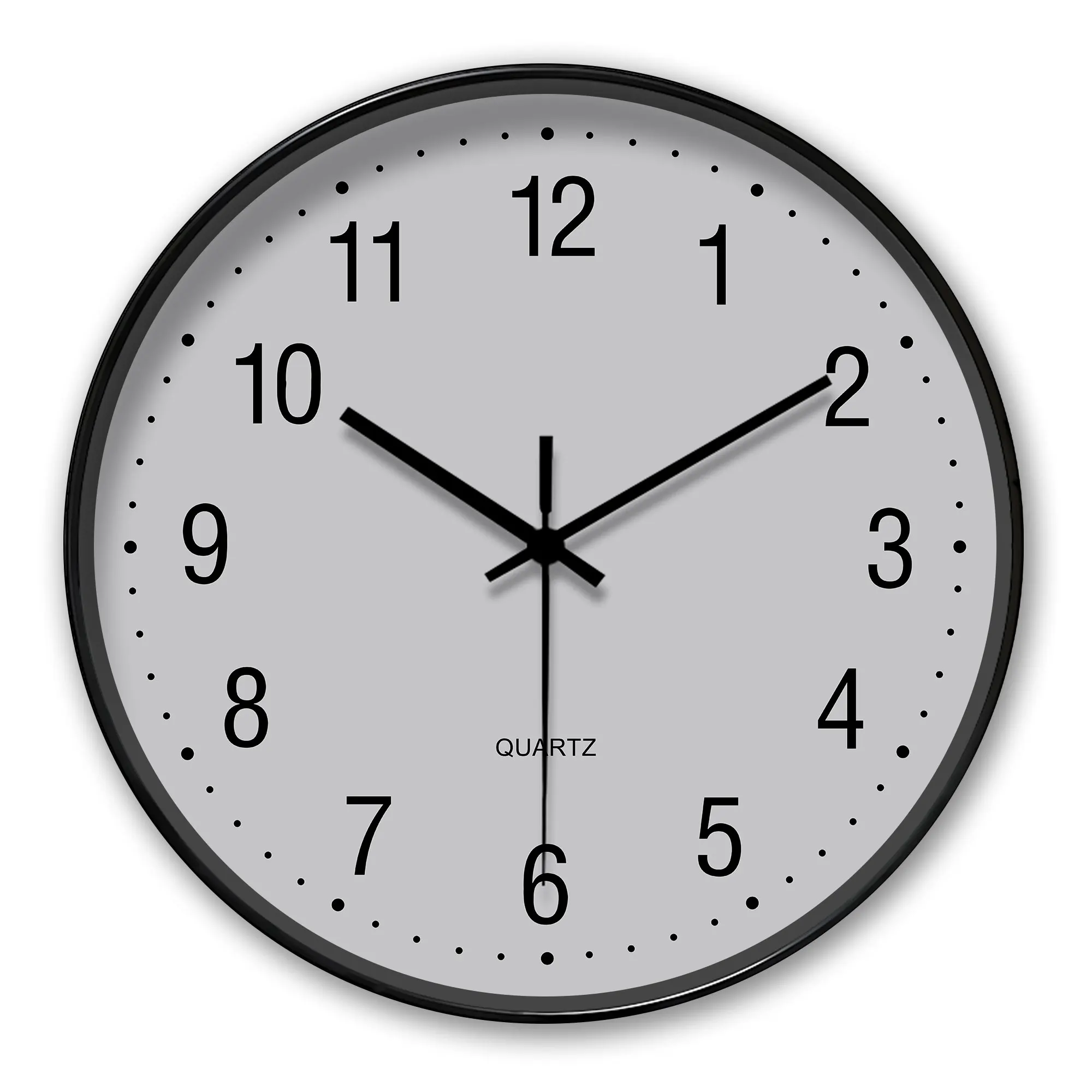 שעון קיר מינימליסטי עגול בצבע אפור בהיר, עיצוב פשוט קלאסי (לא כולל סוללות), 10-16 אינץ'