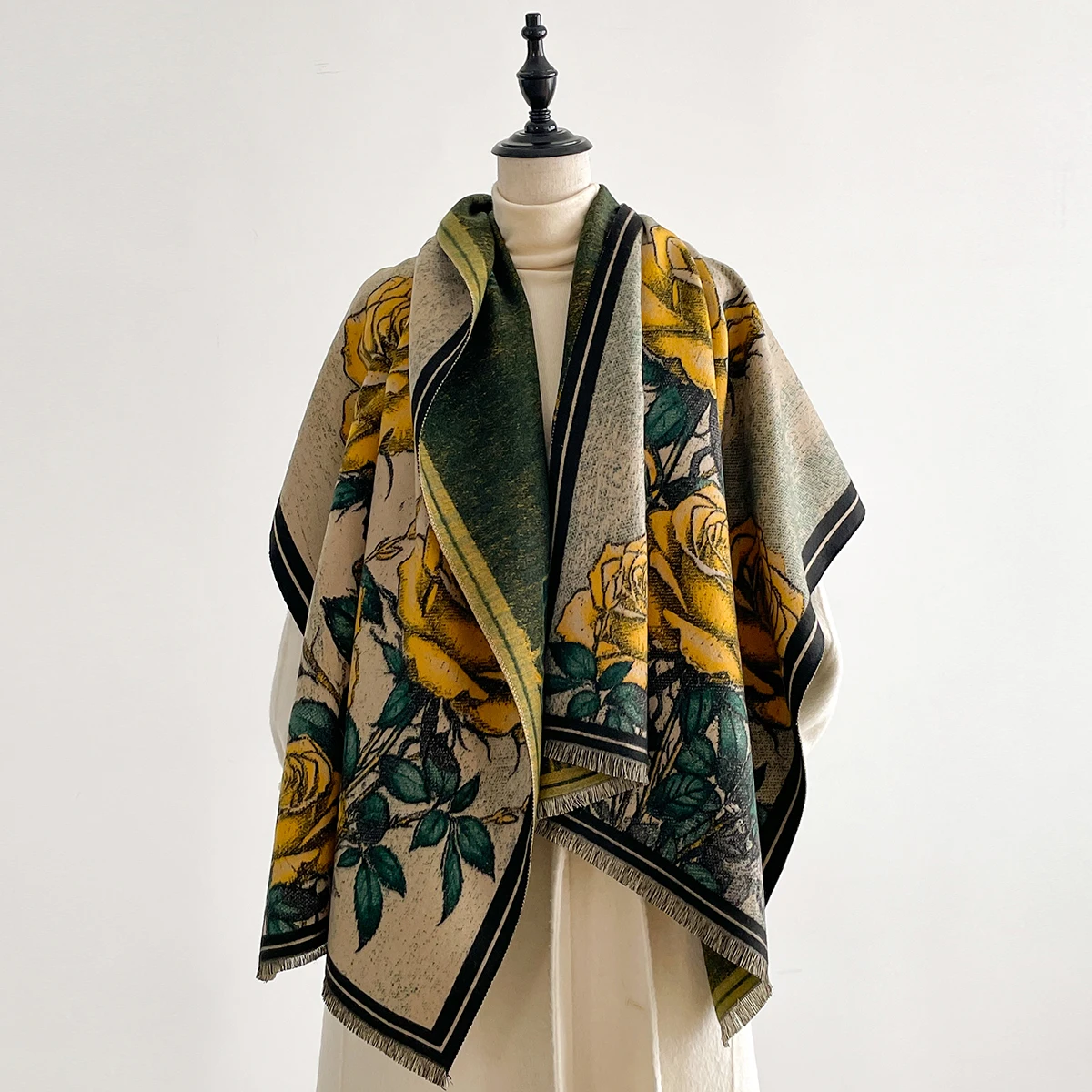 Women Winter Fashion Warm Imitation Cashmere Scarf Luxury Pashmina Blanket Thick Shawl Wrap Neckerchief Bufanda Echarpe Poncho