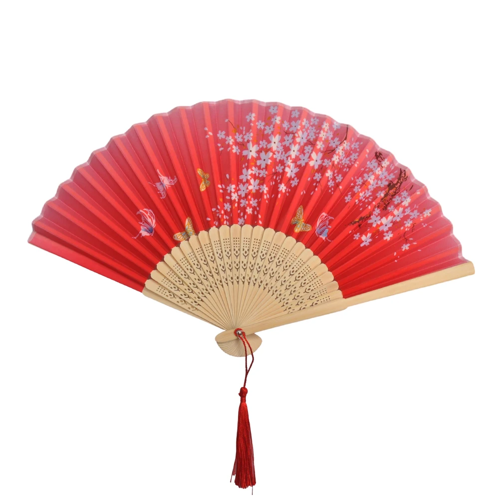 Elegant Bamboo Hand Fan - Traditional Asian Art Craft for Weddings and Home Decor