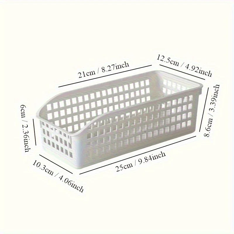 4pcs Stackable Storage Basket Set-Multifunctional Plastic Storage Box,Suitable for Books, Snacks,etc.Ideal Choice for Family