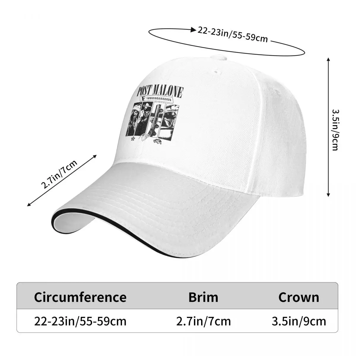 P-Posts M-Malones The F-1 Trillion Tour Black Baseball Caps Outdoor Unisex Hats