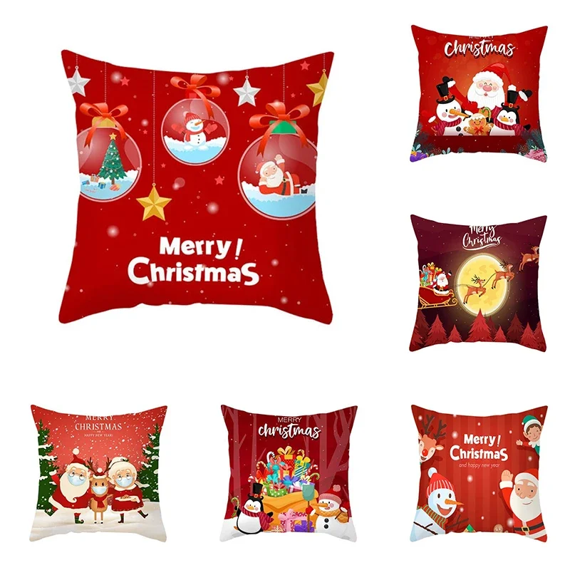 

Домашний декор, наволочка с Санта Клаусом, новый год, искусственная Рождественская наволочка, диван с Санта-Клаусом