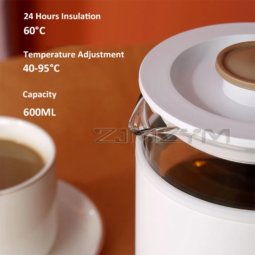 0.6L Auto Electric Kettle Multifuction 220V Mini Portable Kettle Water Milk Tea Boiler Pot Heath Preserving Pot Glass Teapot 3
