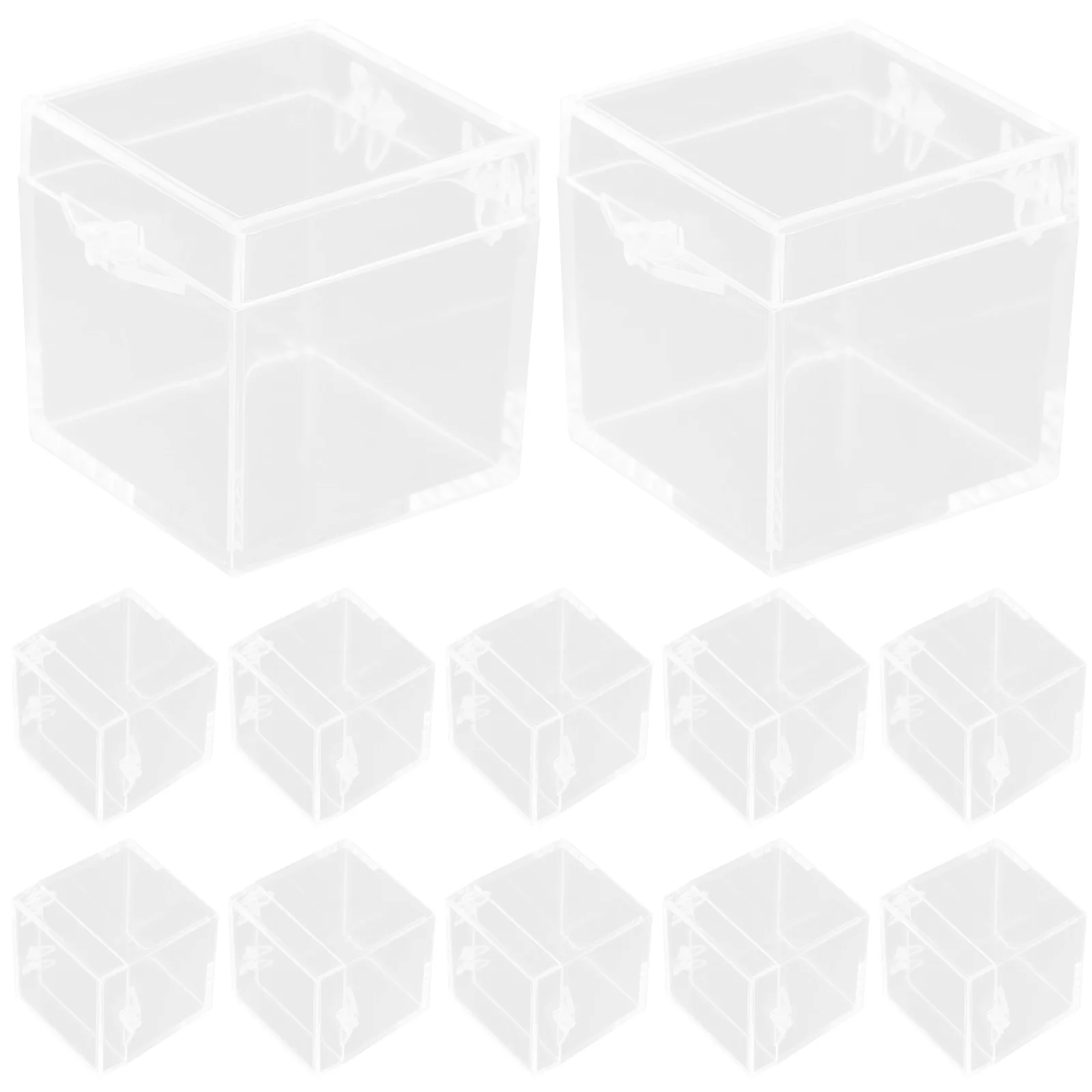 

12pcs Clear Cube Mineral Boxes Small Stone Mineral Specimen Collection Boxes Display Box