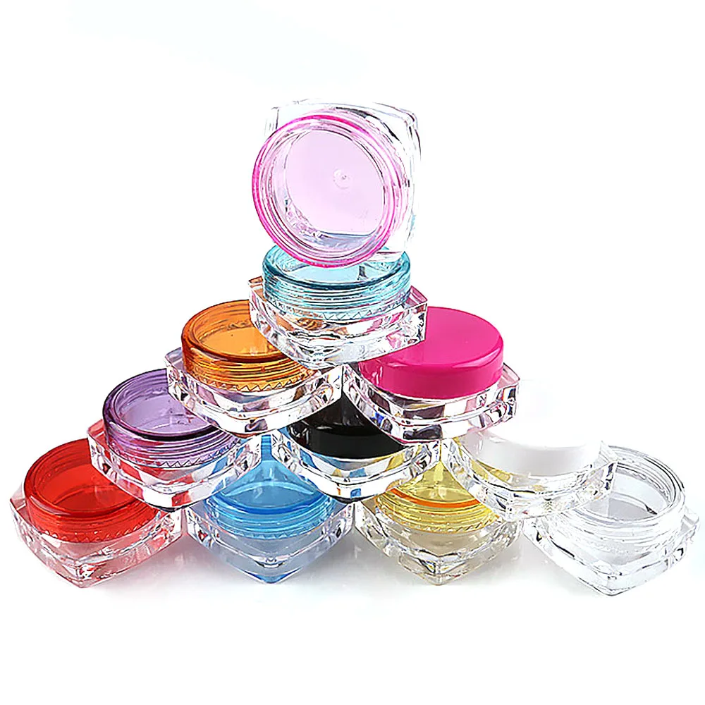 

30Pcs 3g/5g Plastic Empty Square Cosmetic Sample Jars Clear Pot Bottles Makeup Containers Fit Face Cream Lip Balm Crafts Storage