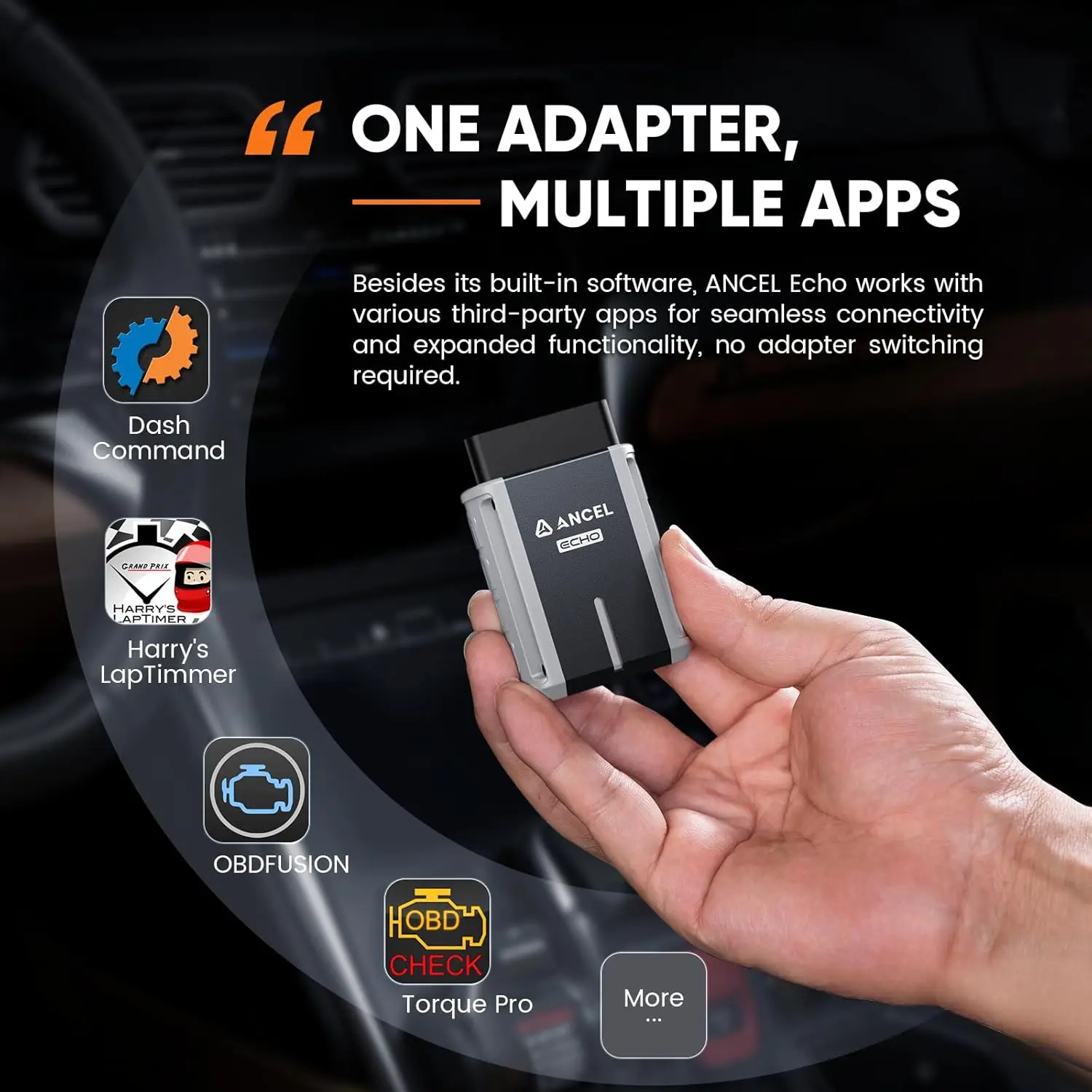 ANCEL Echo OBD2 OBD2 Automotive Scanner Bidirectional Oil EPB BMS Reset All System OBD 2 Car Diagnostic Tools for iOS Android 6
