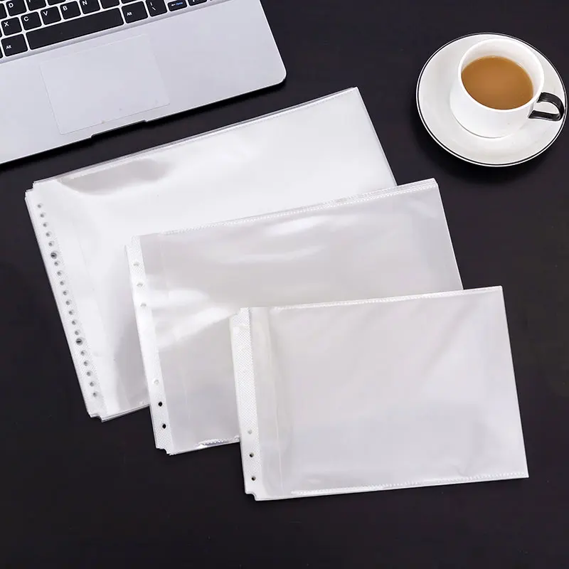50pcs Transparent Folder Bag A4 B5 A5 Horizontal Documents Sheet Protectors Filing Products Paper Refills Office School Supplies