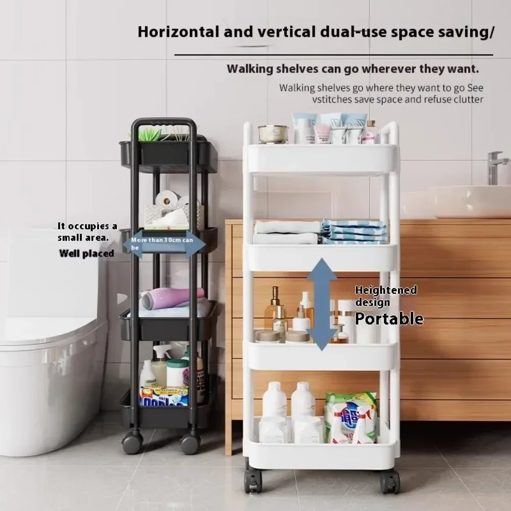 Bookshelf Storage Trolley Mobile Kitchen Trolley Organizer With Wheels Gap Mobile Bookshelf Household Snacks StorageRack