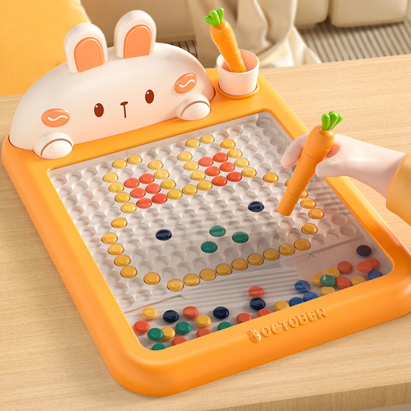 Rabbit Magnetic Drawing Board Bunny Doodle Board With Magnet Beads And Pen For Kids