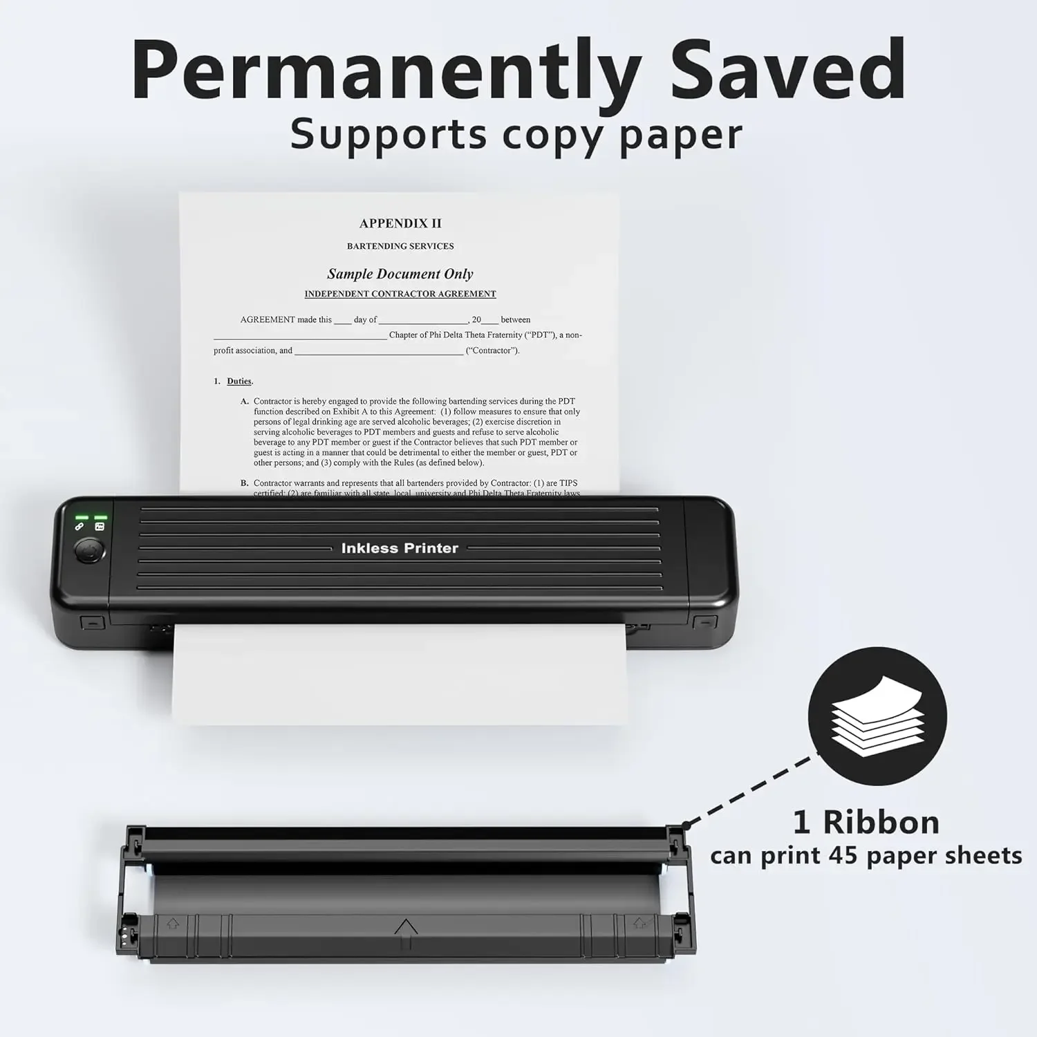 Portable Printer, Wireless Printer, Bluetooth Printer 300DPI Mobile Printer for 8.5x11 US Letter & A4 Printer Paper 3