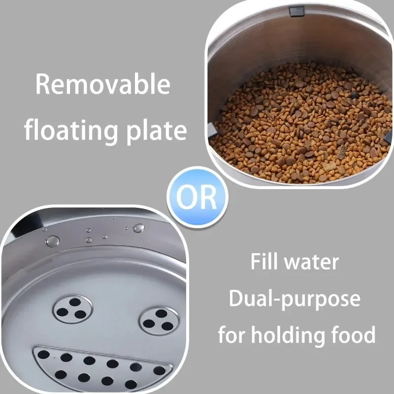 Big Capacity Stainless Steel Dog Floating Bowl, No Spill Anti-Splash Dog Water Dispenser, Non-Slip Dog Cat Pet Water Feeder Bowl 5