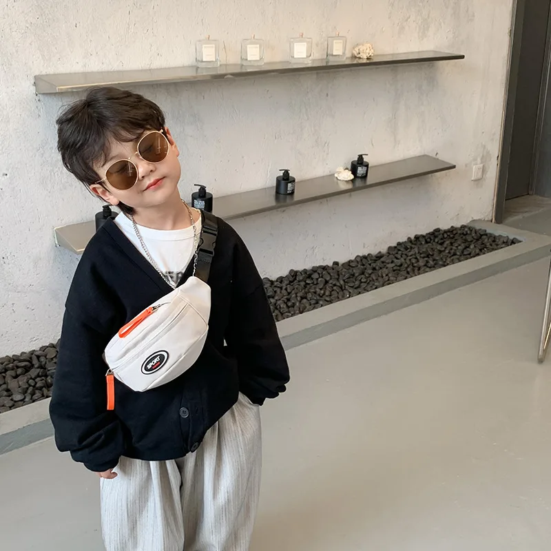 Fashion Cute Children's Chest Bag One Shoulder Crossbody Fanny Pack Canvas Diagonal Bag Girl Boy Zipper Coin Purse,crossbody bags,chest bags,waist packs