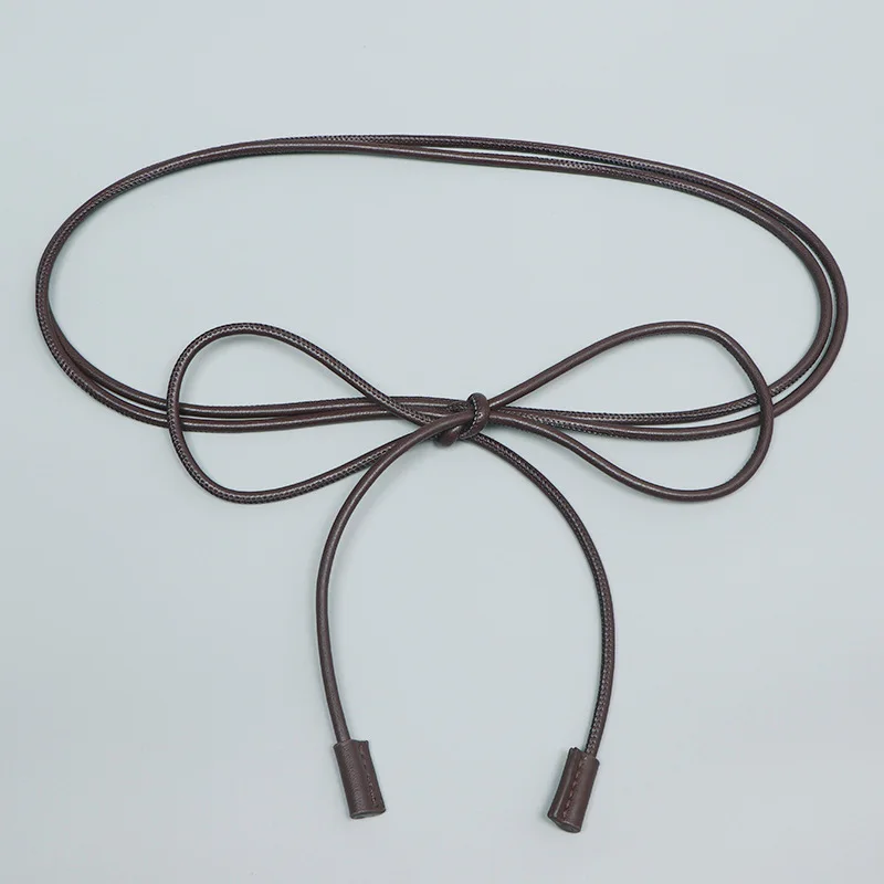 240CM New Female Waist Chain Thin Belt Simple Decoration Tie with Dress Long Waist Rope Knotted Vintage Dresses String Waistband