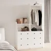 armoire and Drawers Design, Ample Storage Space Whites Closet  Metal Handles, Fits All Home Decor Styles, Wardrobe 1