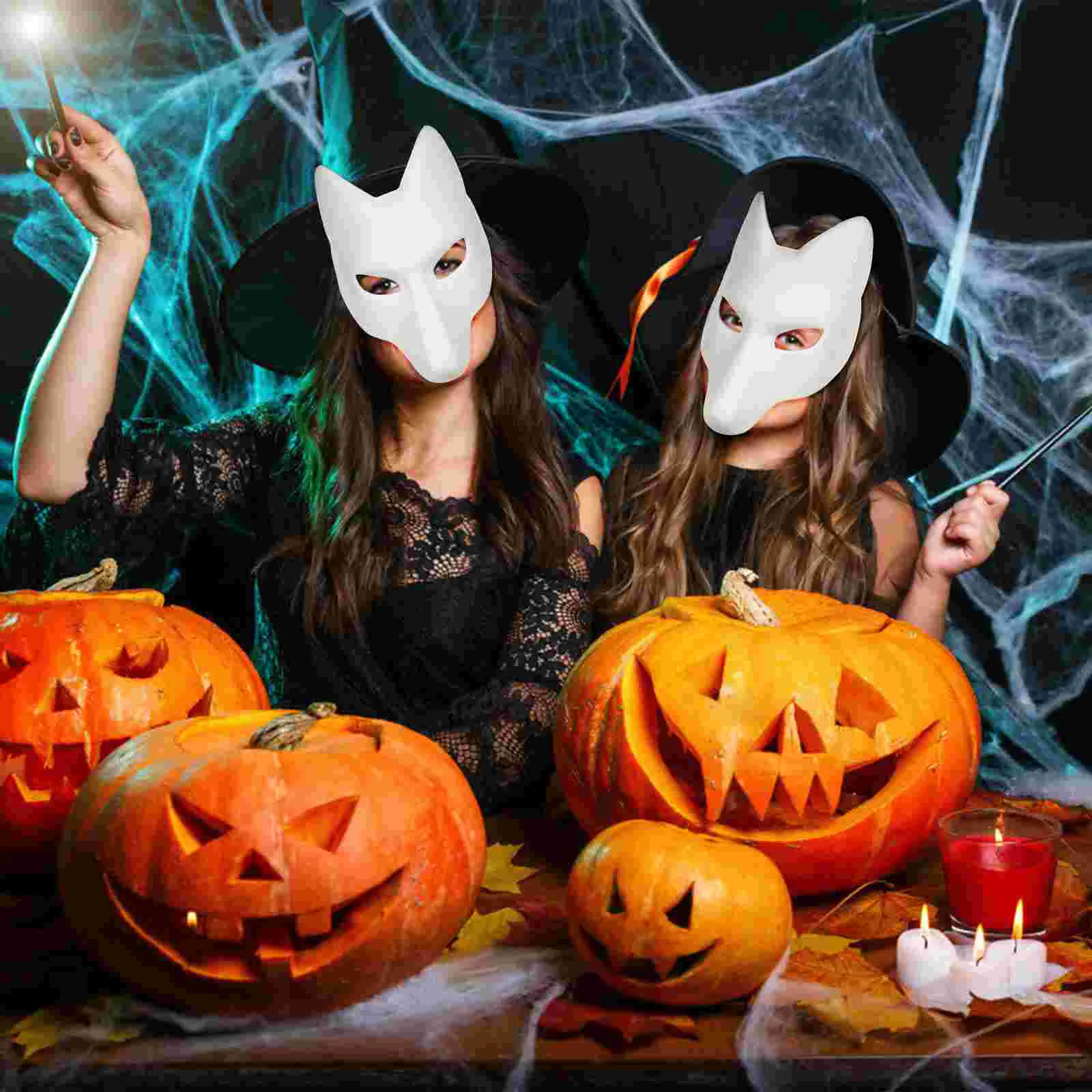 Masks Mask Halloween Cosplay White Cat Up Diy Dress Masquerade